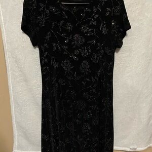 Elegant Black Floral Dress